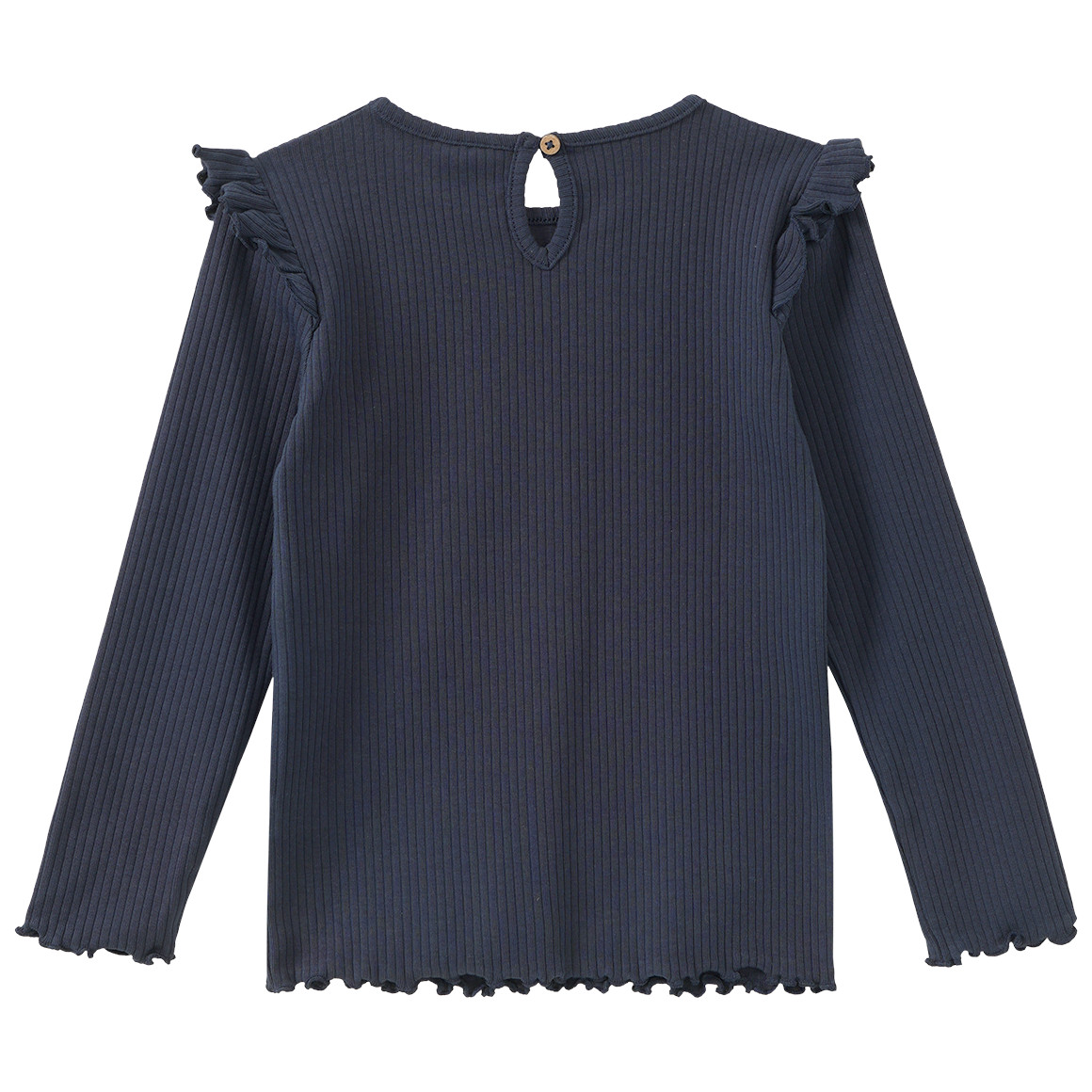 Mädchen Langarmshirt mit Rippstruktur