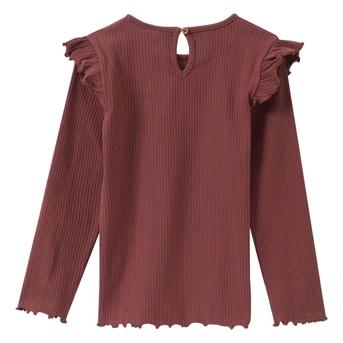 Mädchen Langarmshirt mit Rippstruktur