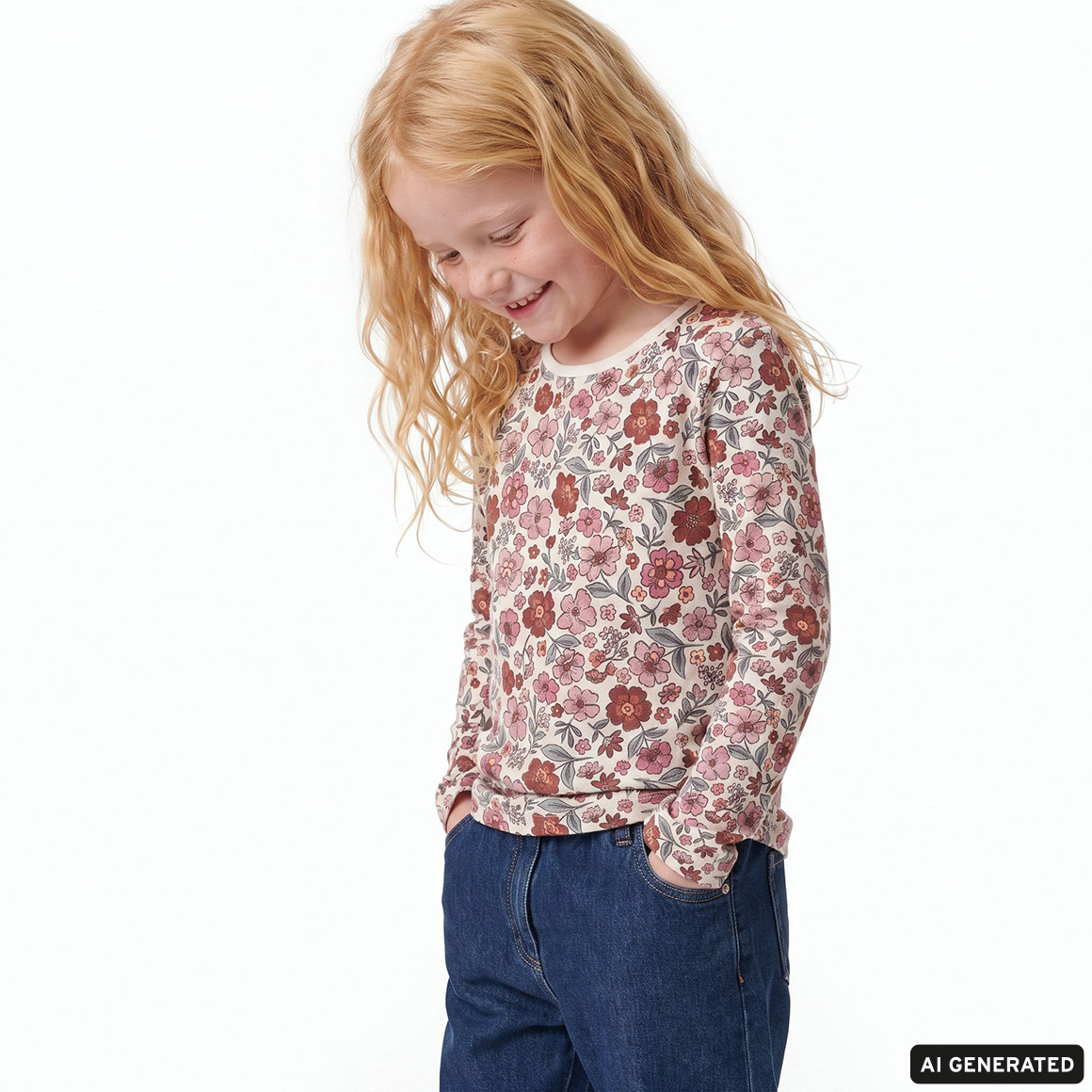 2 Mädchen Langarmshirts mit Blümchen