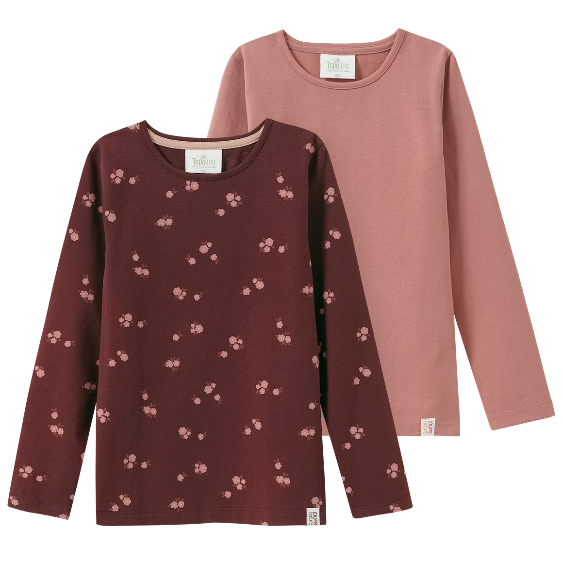 2 Mädchen Langarmshirts mit Blümchen