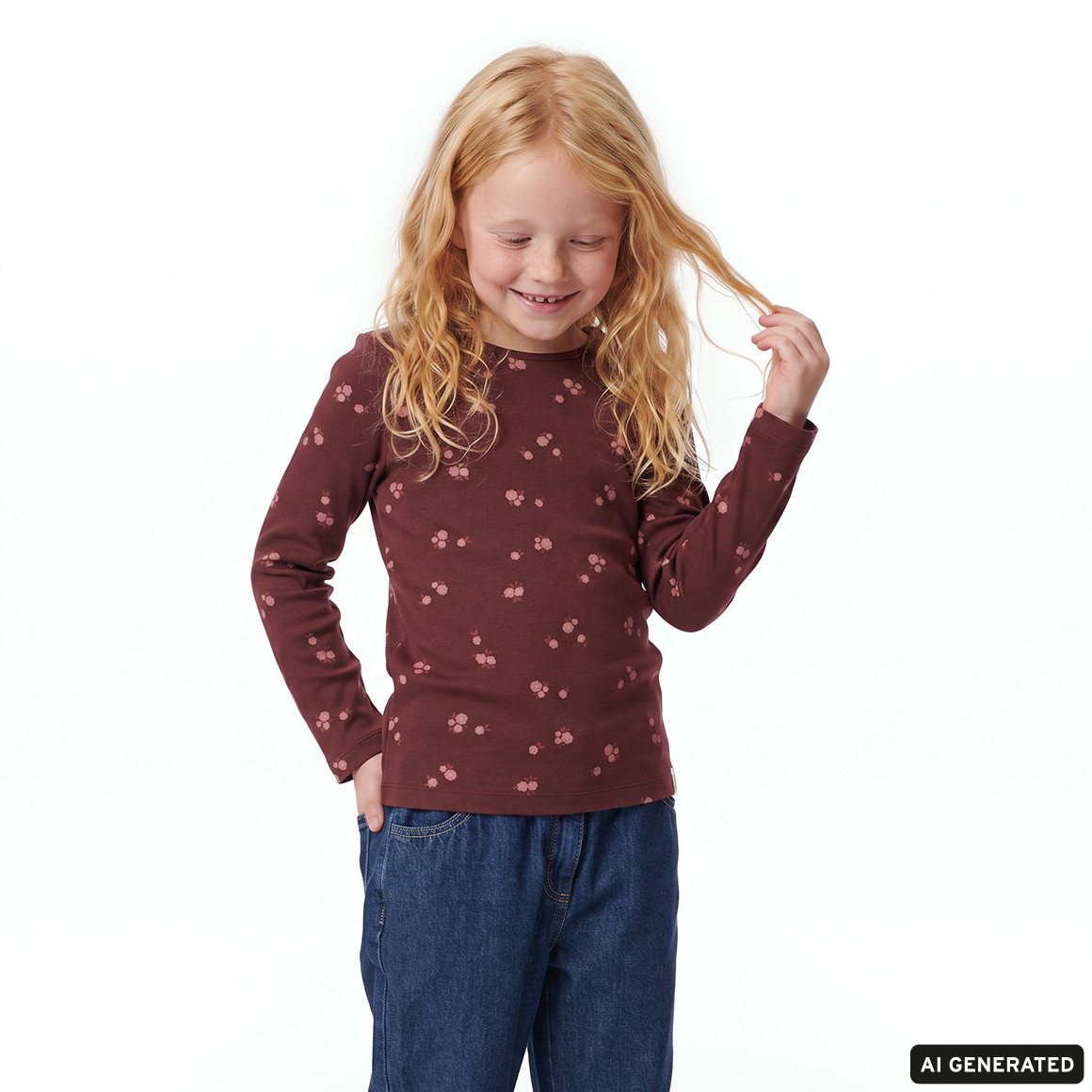 2 Mädchen Langarmshirts mit Blümchen