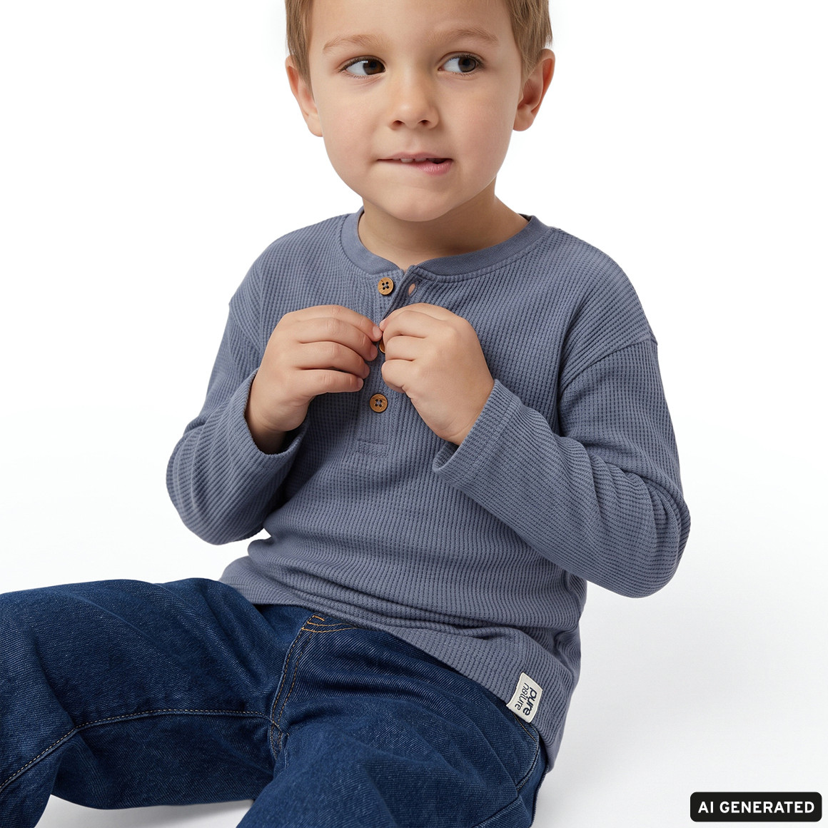 2 Jungen Langarmshirts aus Waffel-Piqué
