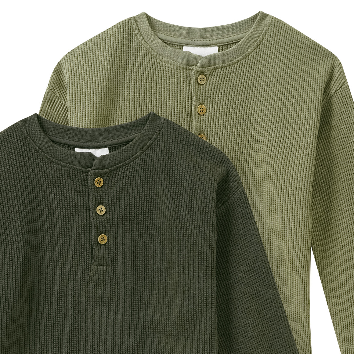 2 Jungen Langarmshirts aus Waffel-Piqué