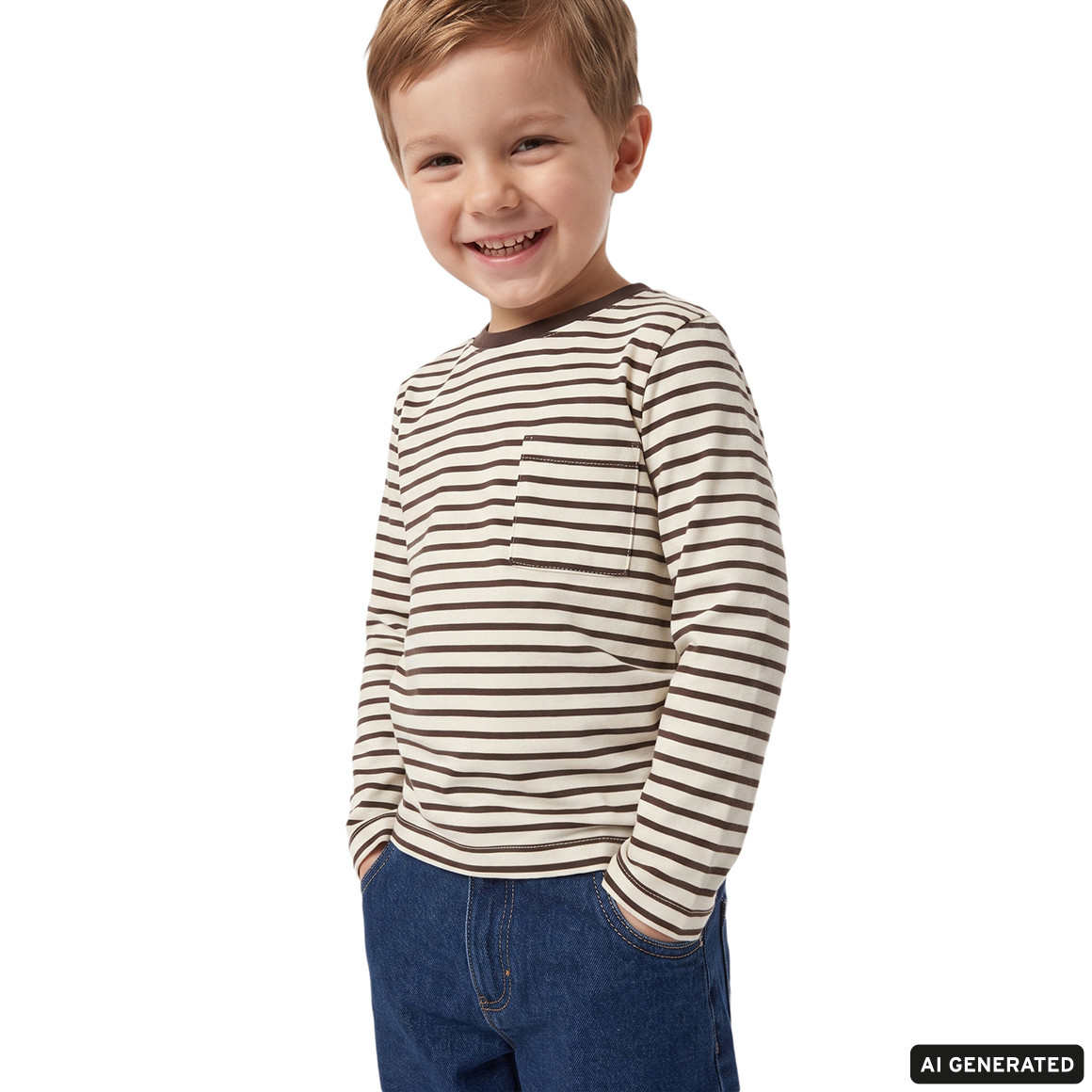 2 Jungen Langarmshirts mit Brusttasche