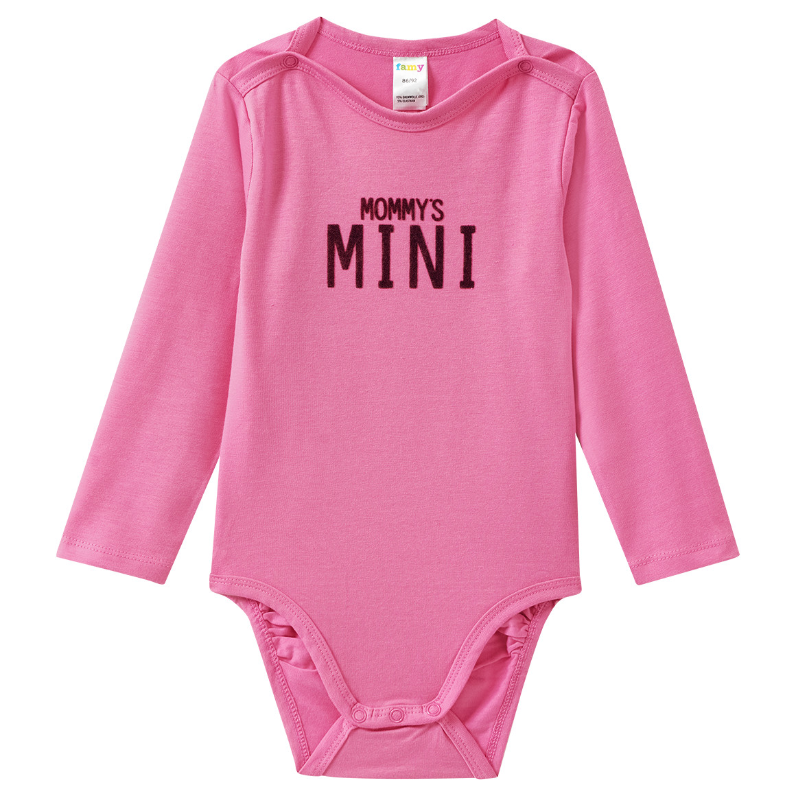3 Baby Langarmbodys mit Flock-Print