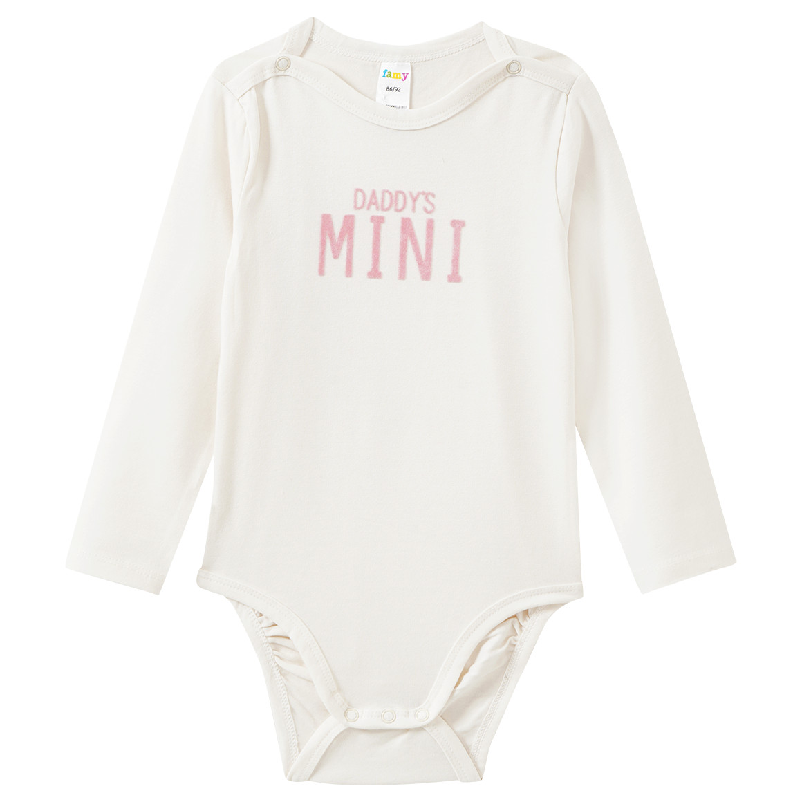 3 Baby Langarmbodys mit Flock-Print