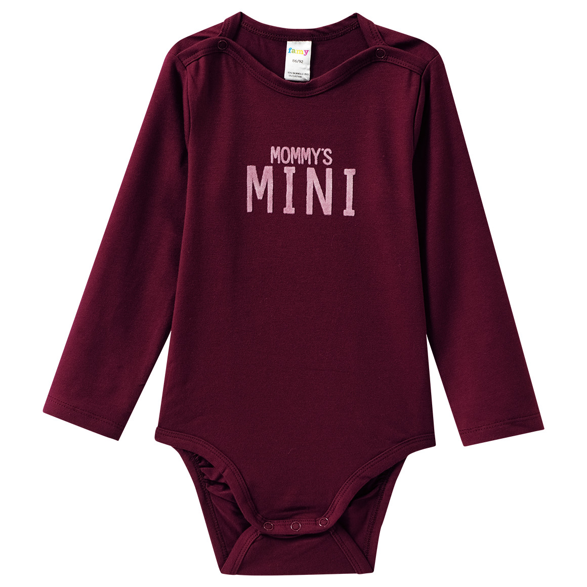3 Baby Langarmbodys mit Flock-Print