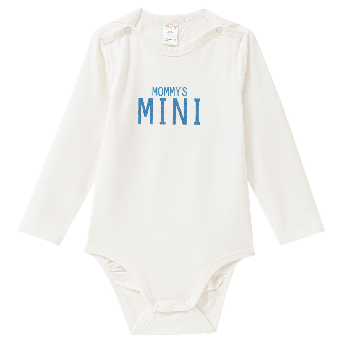 3 Baby Langarmbodys mit Flock-Print