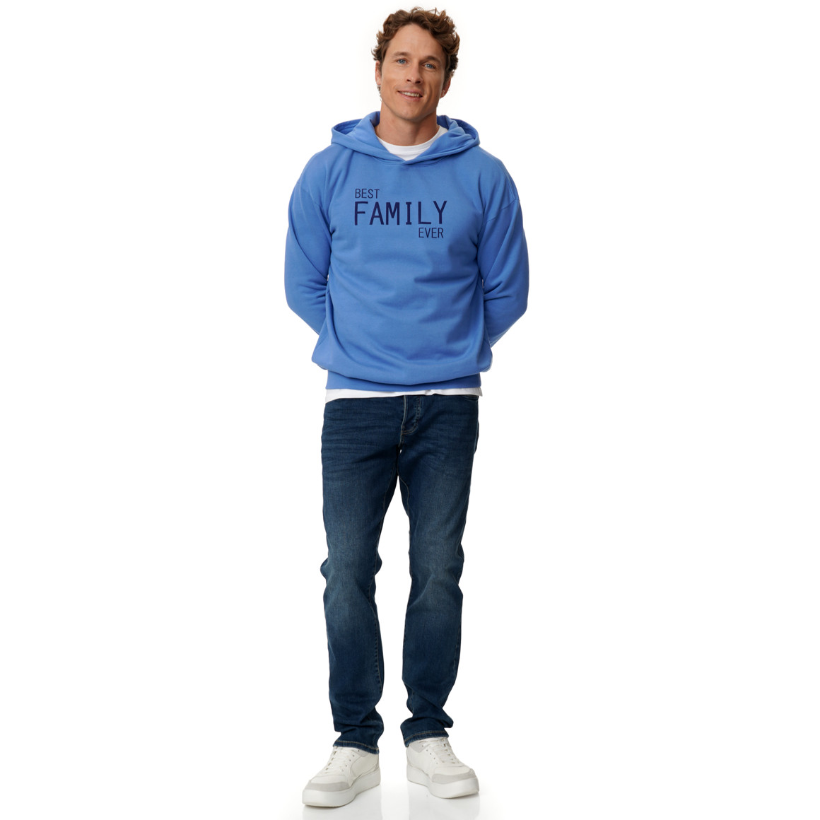 Herren Hoodie mit Flock-Print