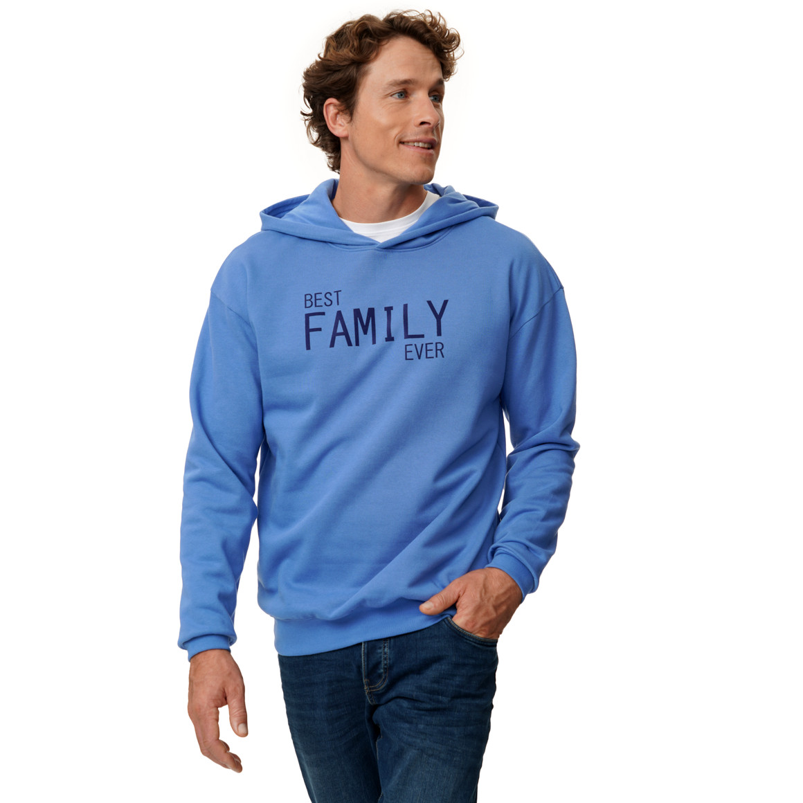 Herren Hoodie mit Flock-Print