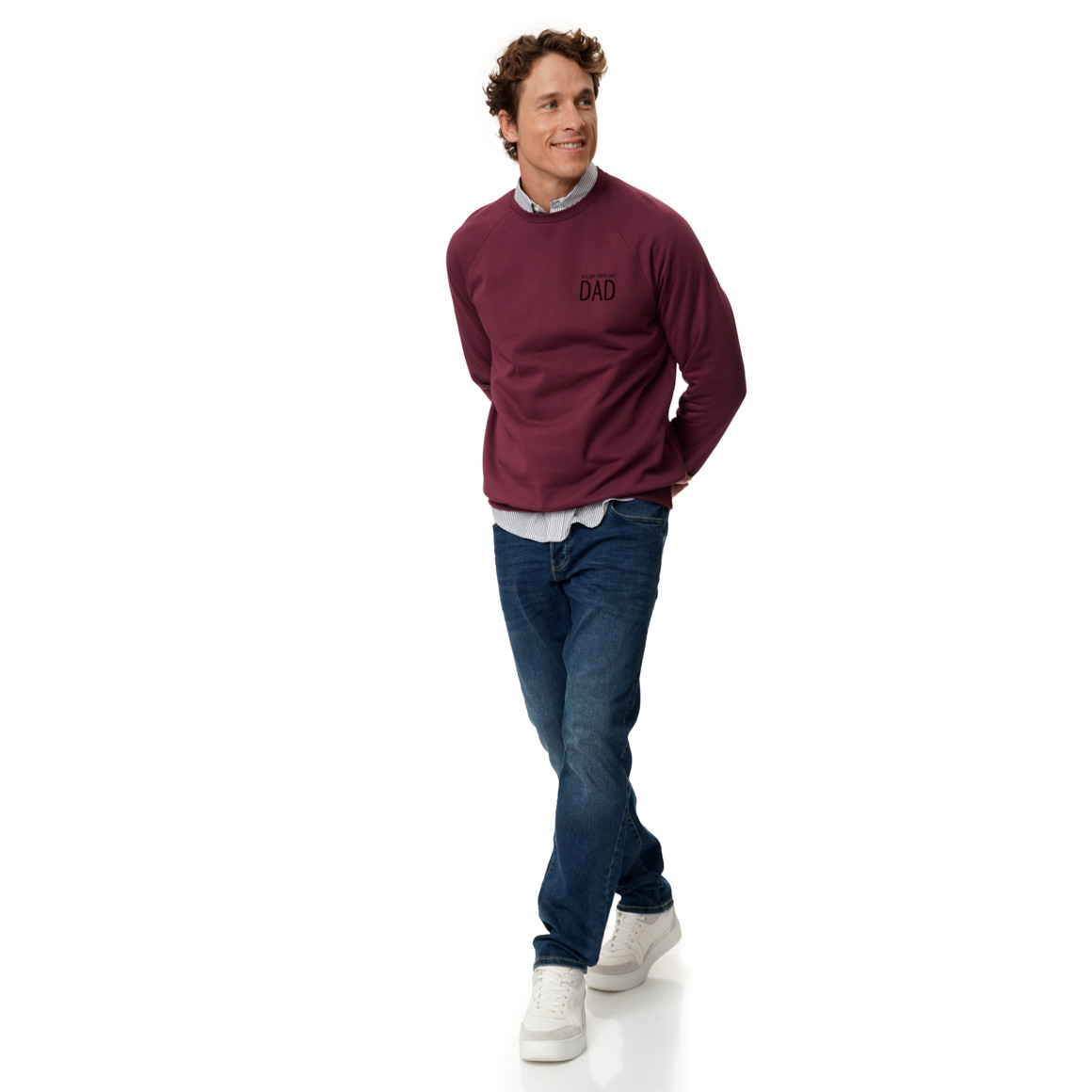 Herren Sweatshirt mit Flock-Print