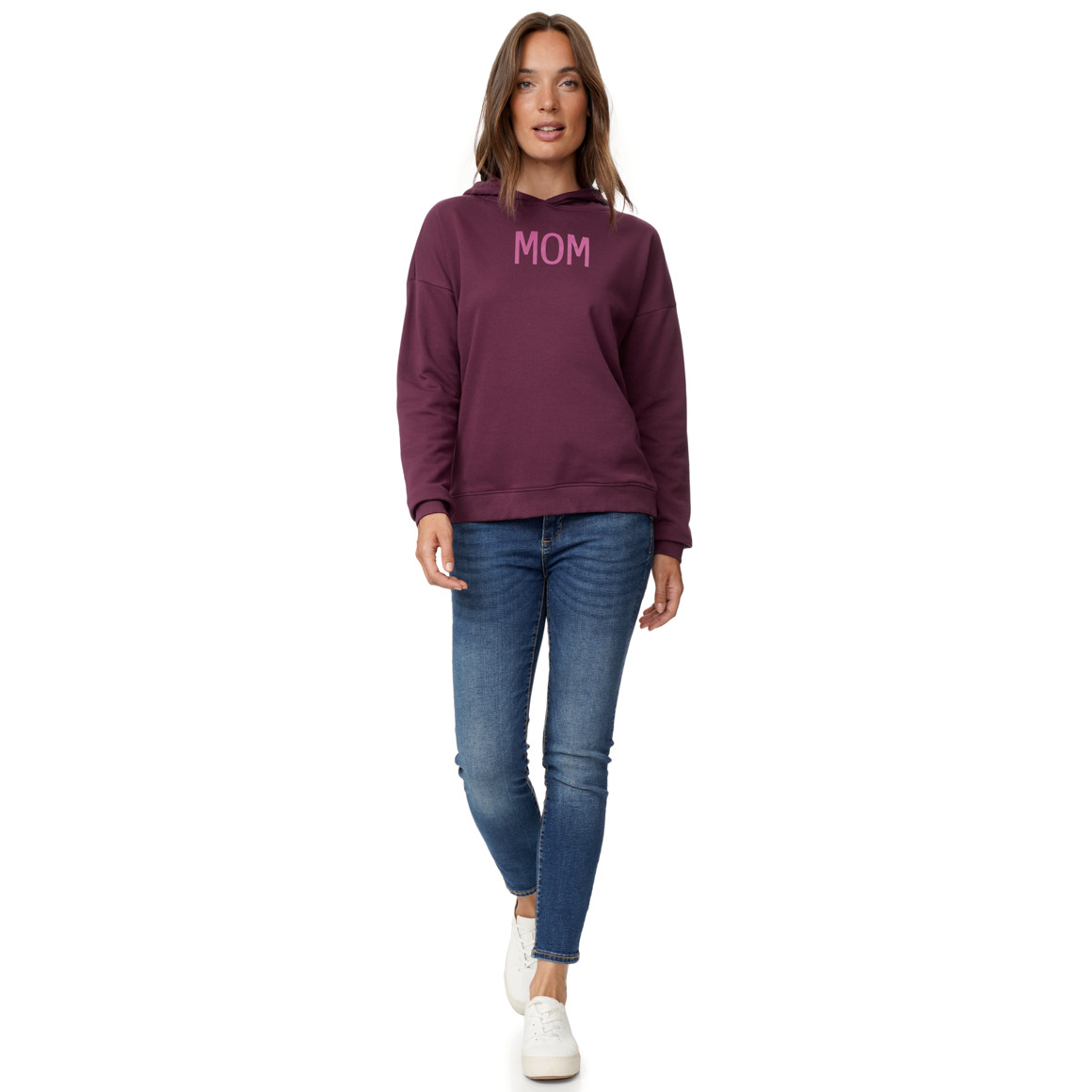 Damen Hoodie mit Flock-Print