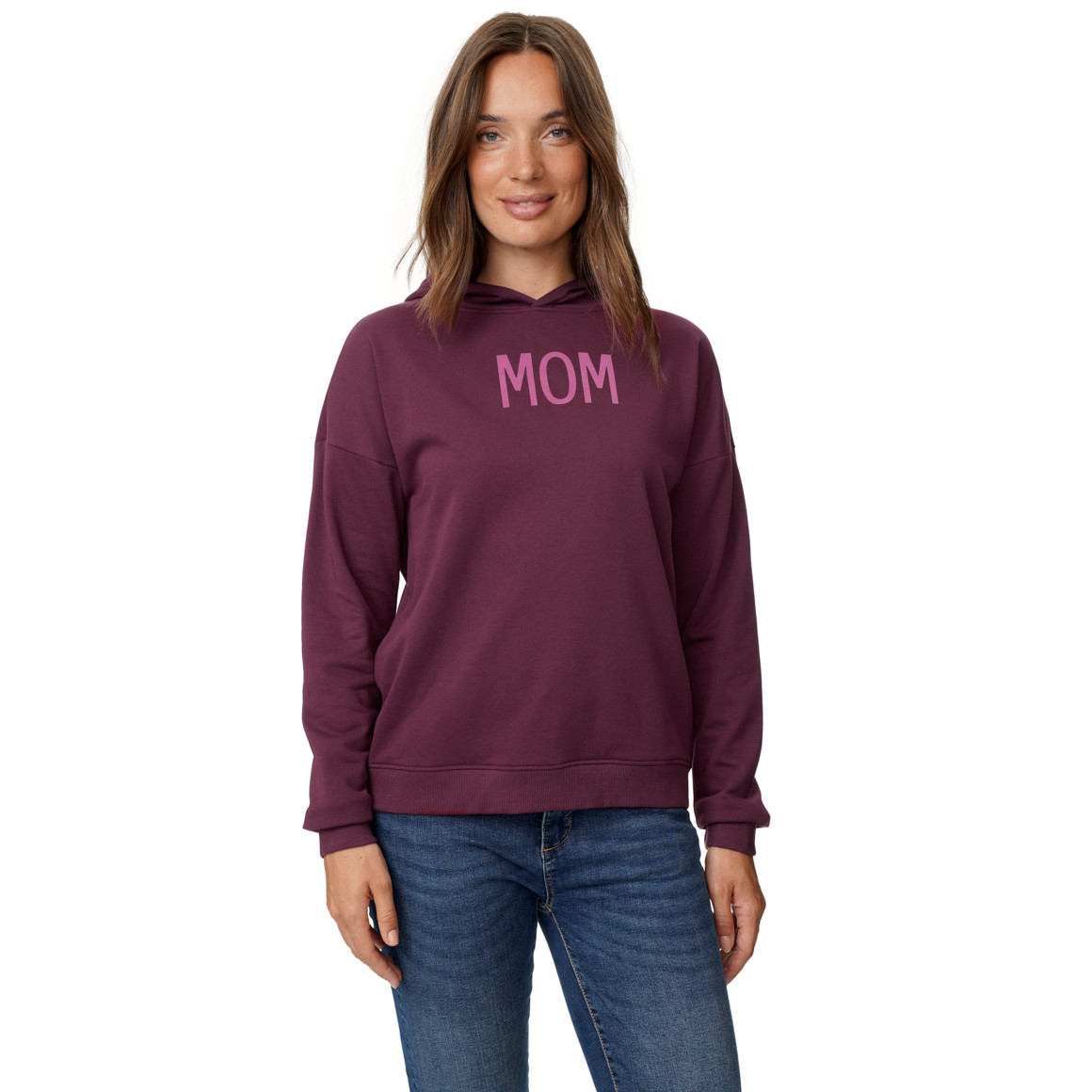 Damen Hoodie mit Flock-Print