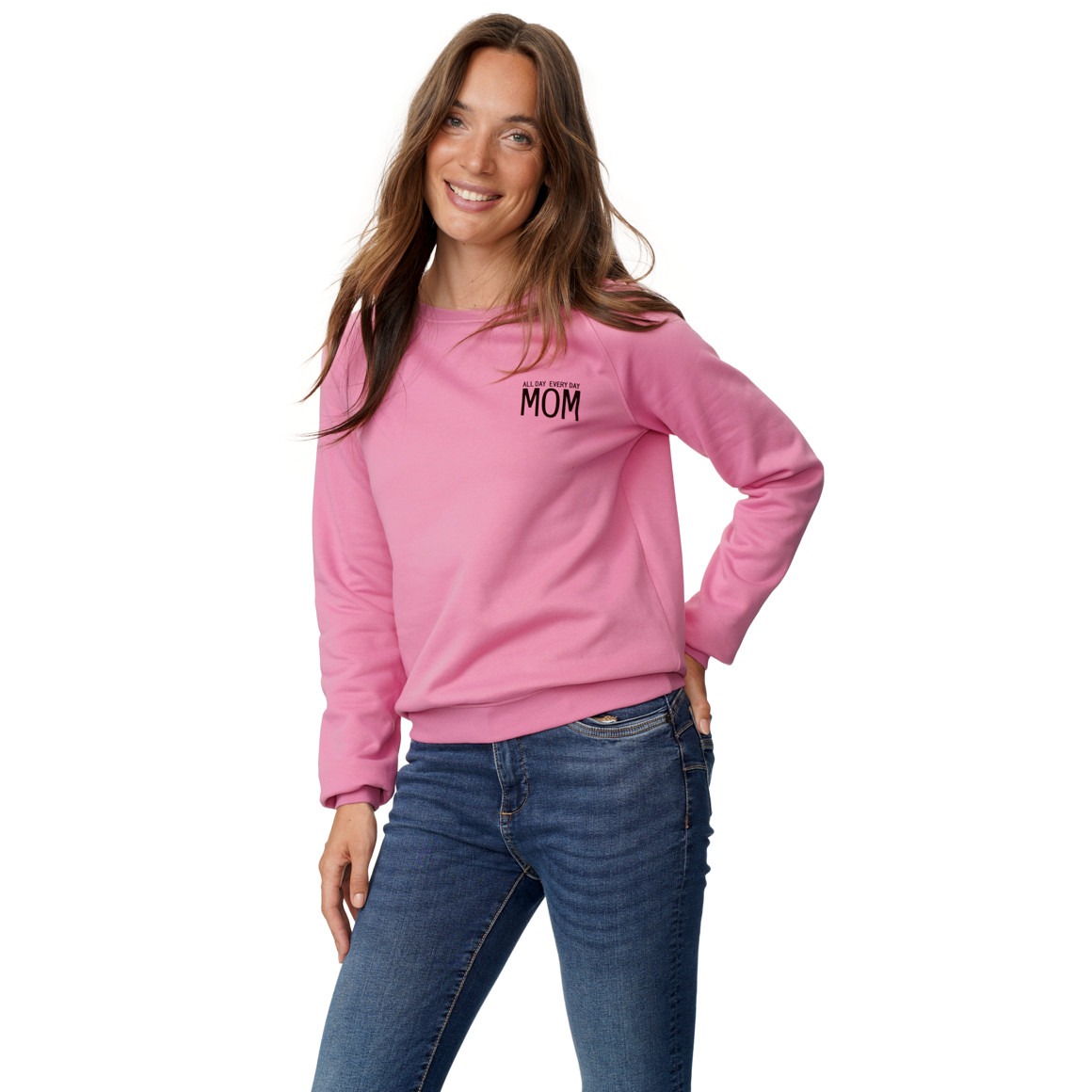 Damen Sweatshirt mit Flock-Print