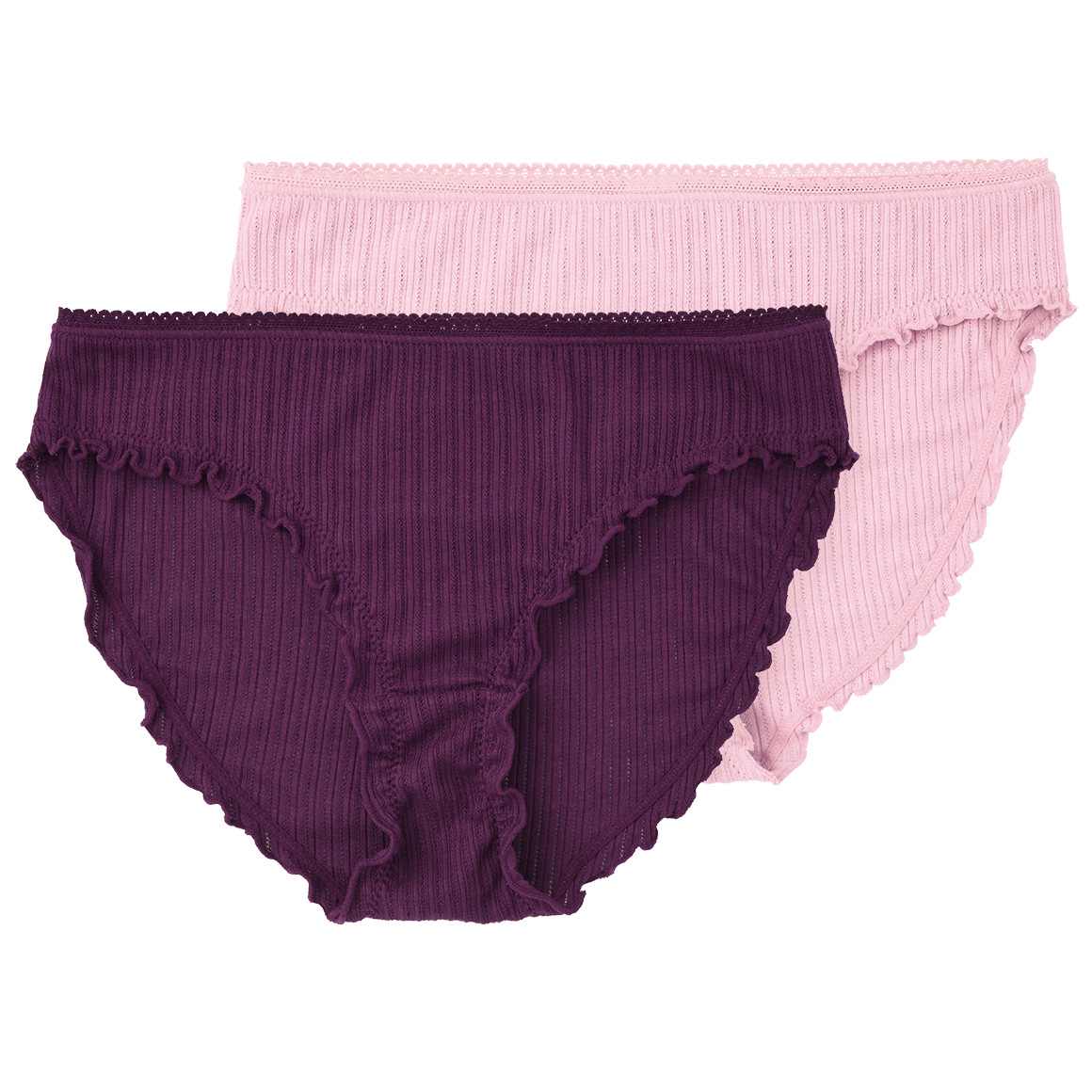 2 Damen Slips mit feiner Struktur