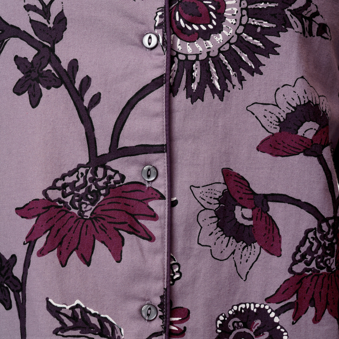 Damen Flanell-Schlafanzug mit Blumen-Muster