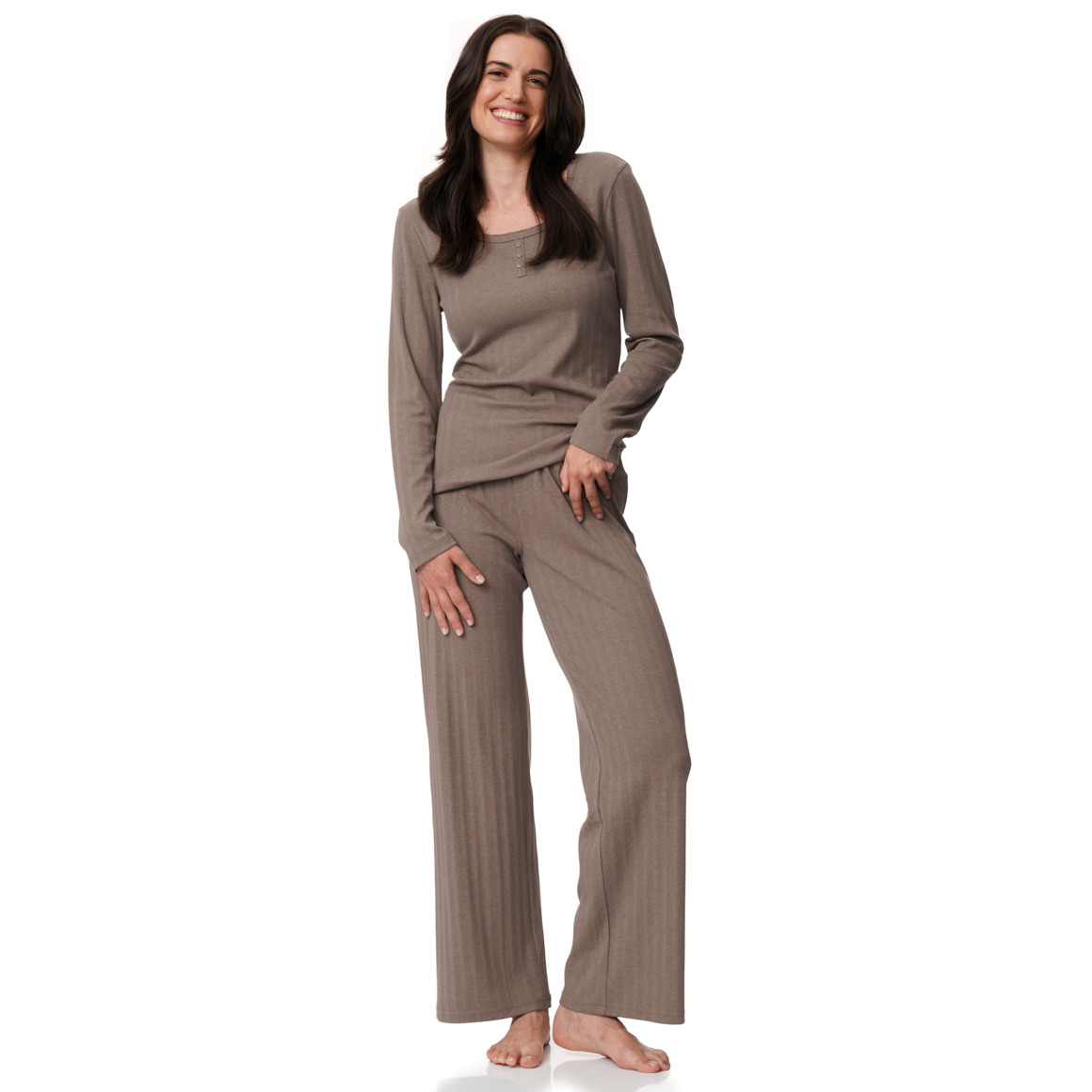 Damen Schlafanzug mit Ajour-Muster