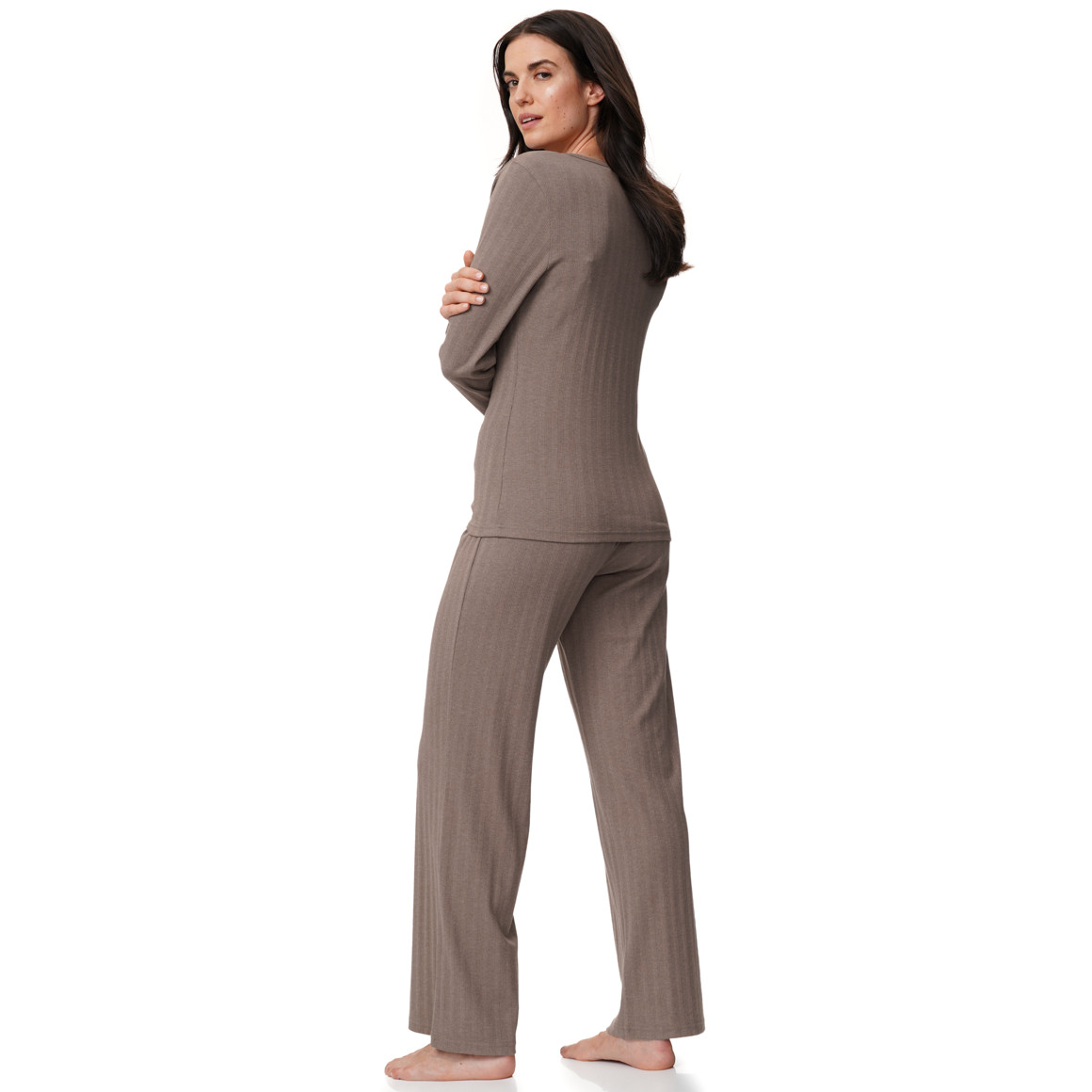 Damen Schlafanzug mit Ajour-Muster