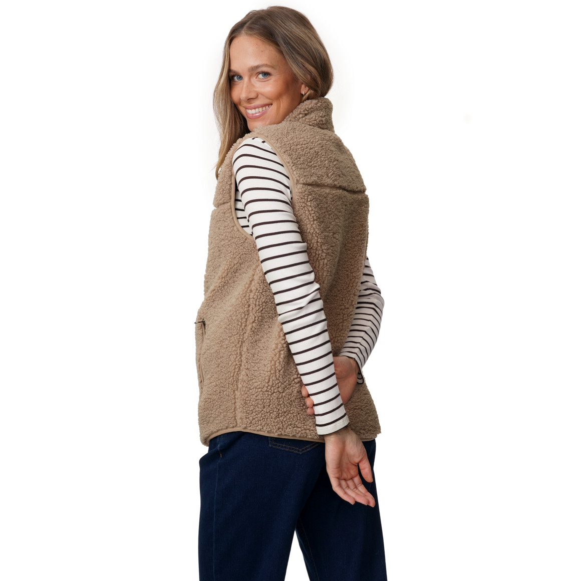 Damen Umstands-Teddyweste mit Babyeinsatz