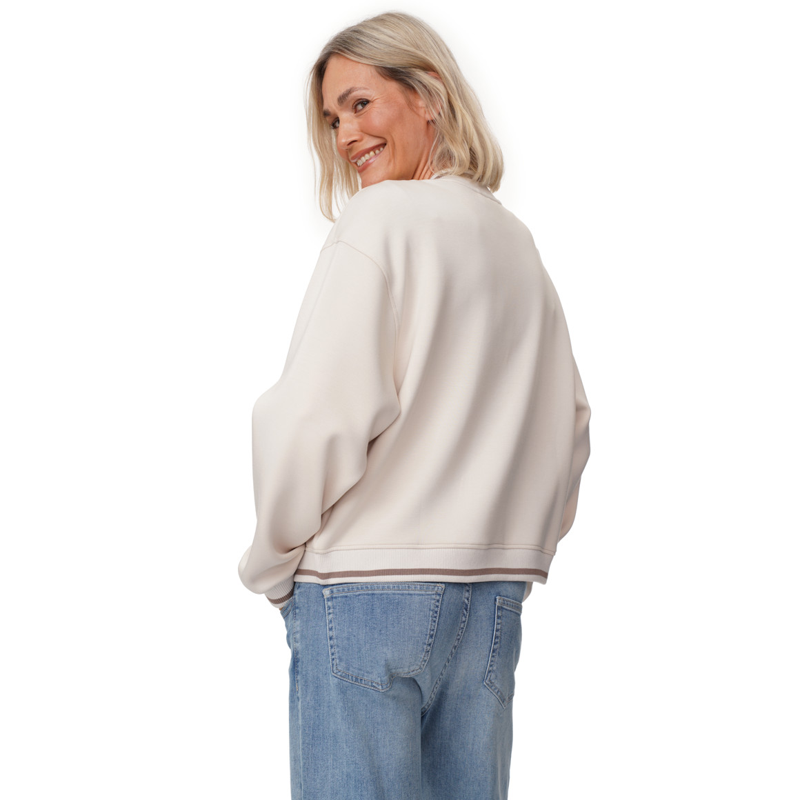 Damen Sweatjacke mit Druckknöpfen