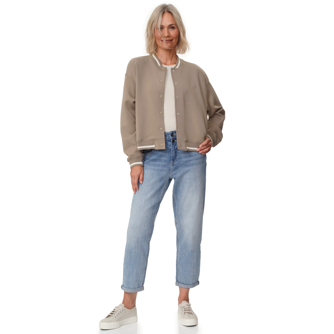 Damen Sweatjacke mit Druckknöpfen