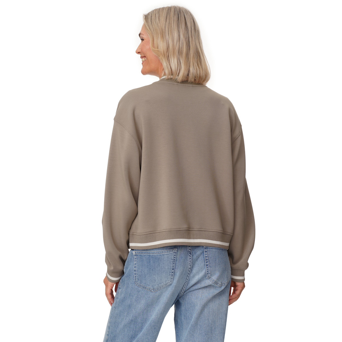 Damen Sweatjacke mit Druckknöpfen