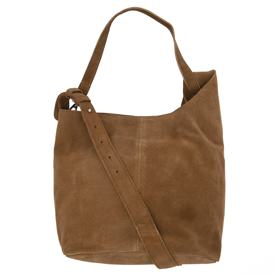Damen Veloursledertasche im Hobo-Style