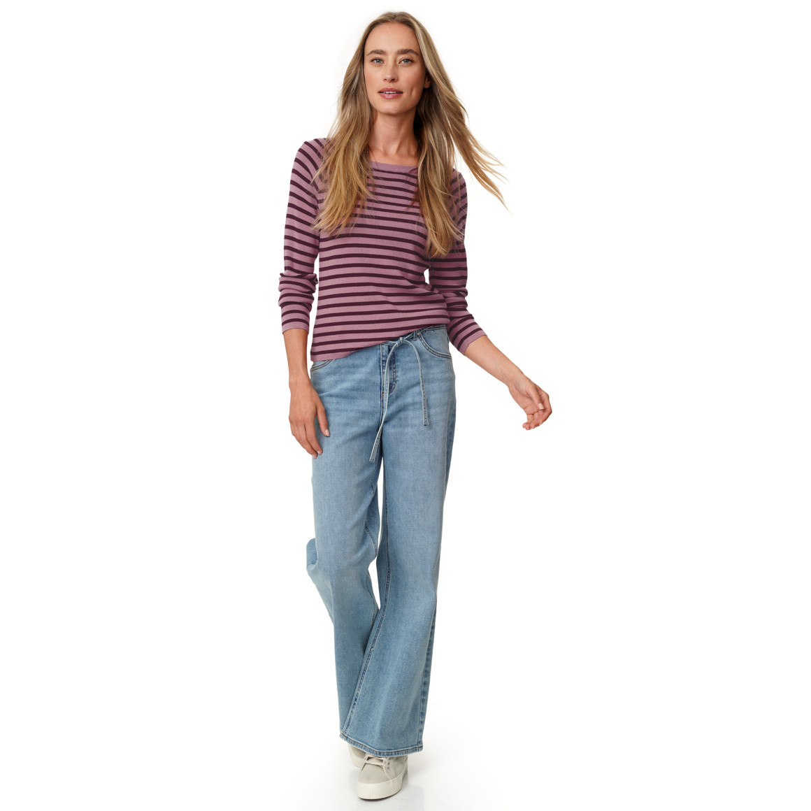 Damen Feinstrickpullover im Streifen-Look