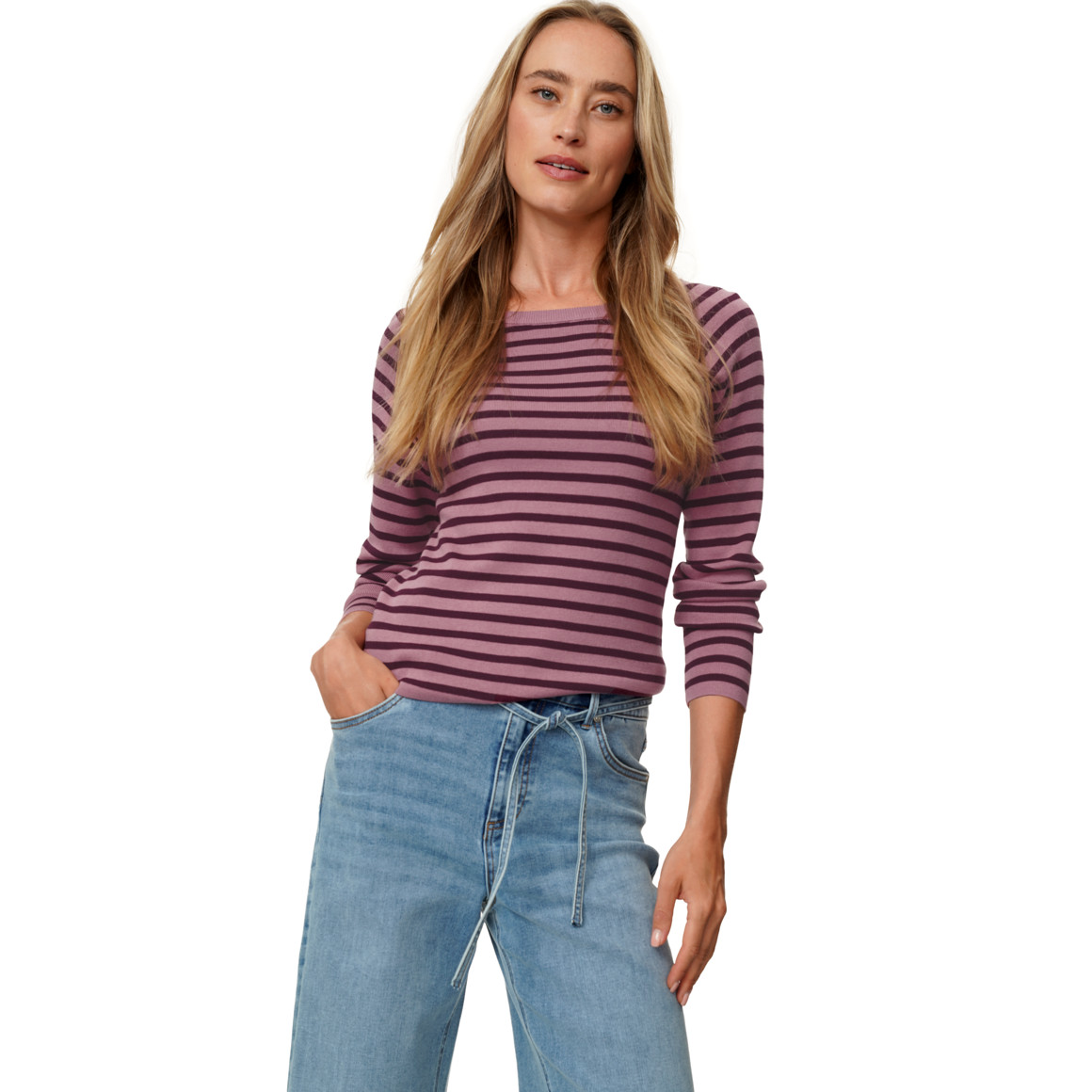 Damen Feinstrickpullover im Streifen-Look
