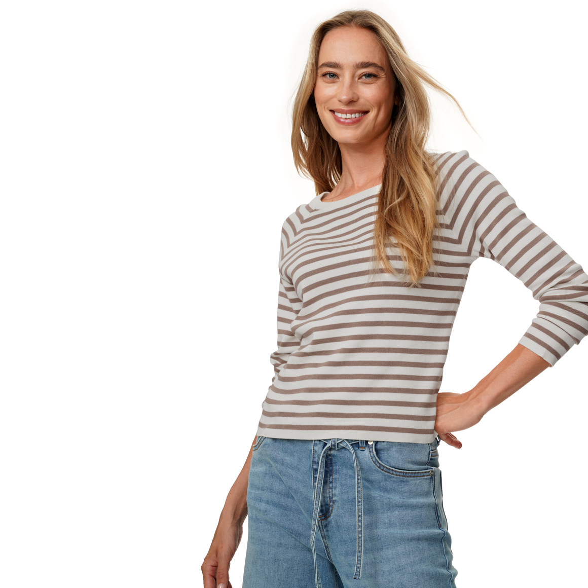 Damen Feinstrickpullover im Streifen-Look