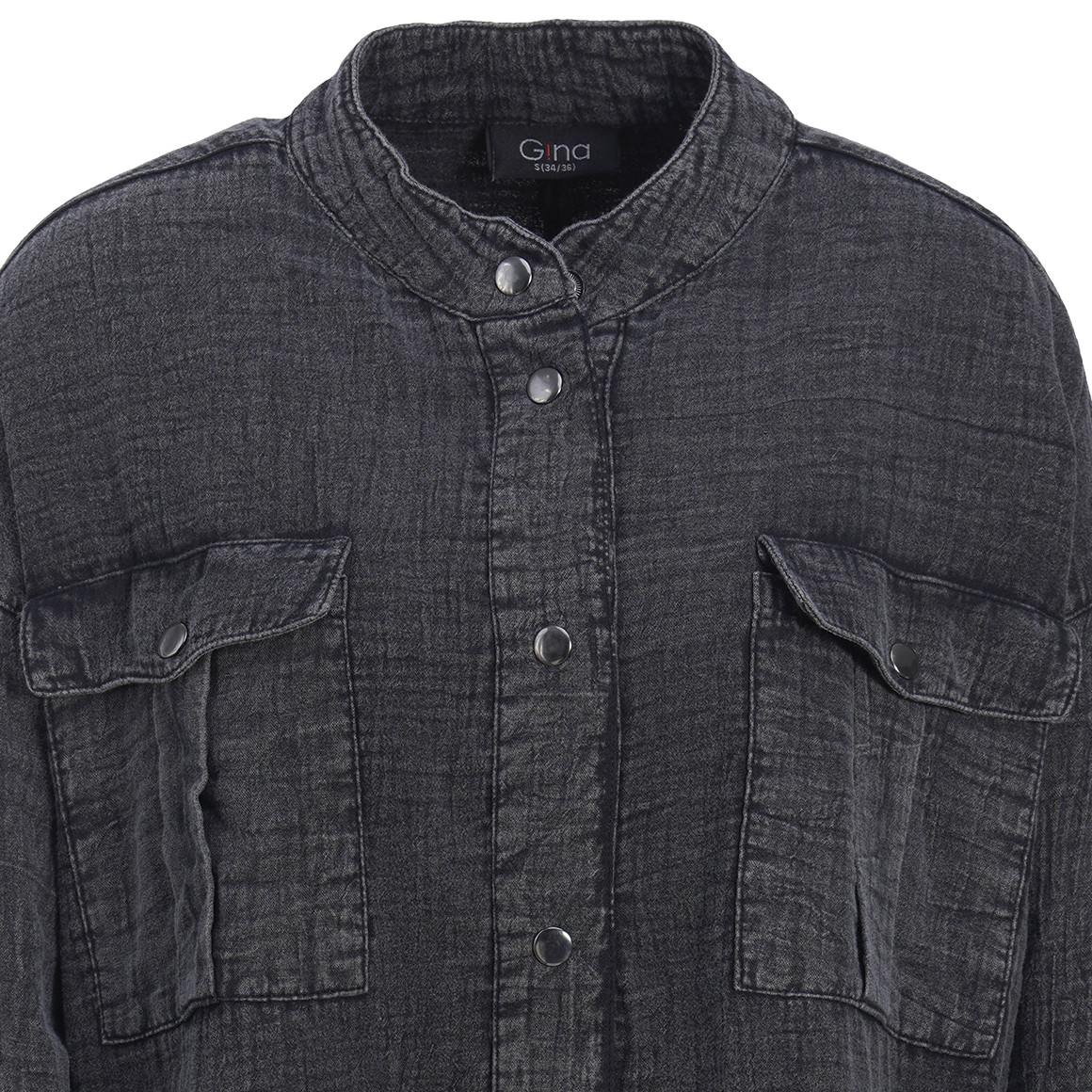 Damen Musselin-Bluse in Used-Optik