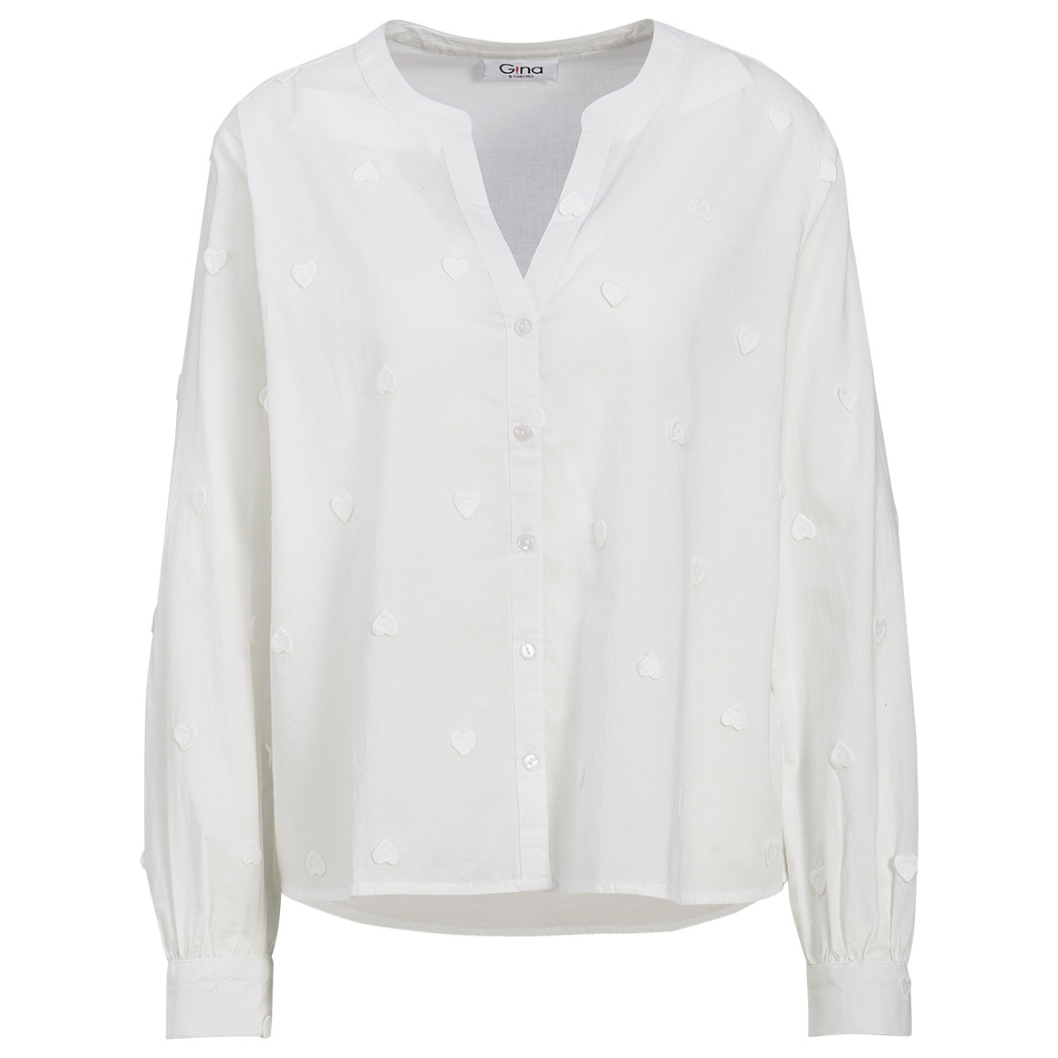 Damen Bluse mit Herzchen-Applikationen