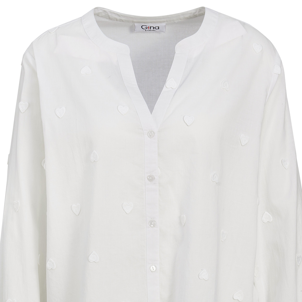 Damen Bluse mit Herzchen-Applikationen