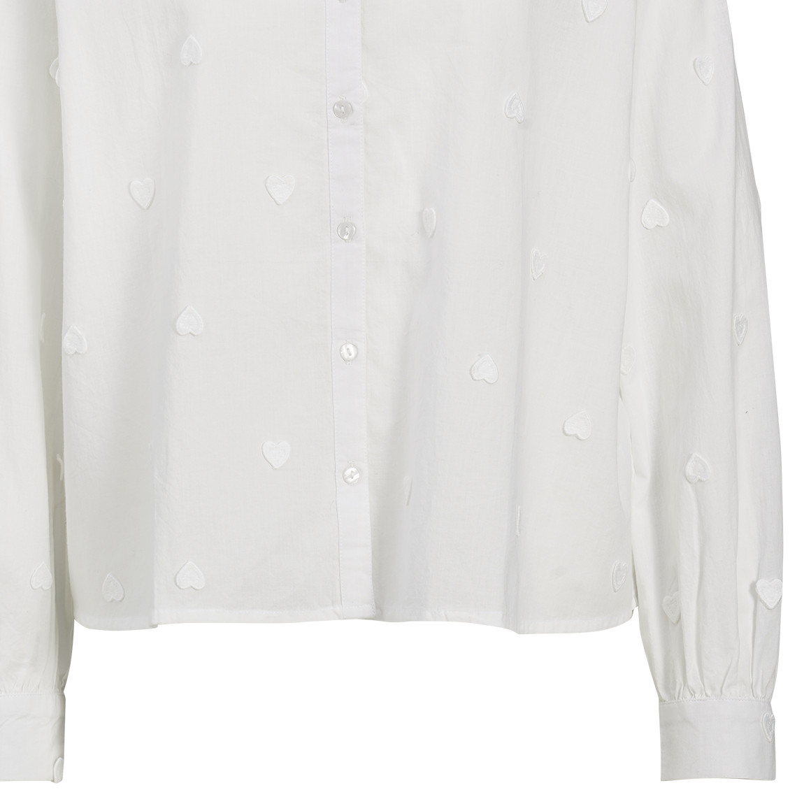 Damen Bluse mit Herzchen-Applikationen
