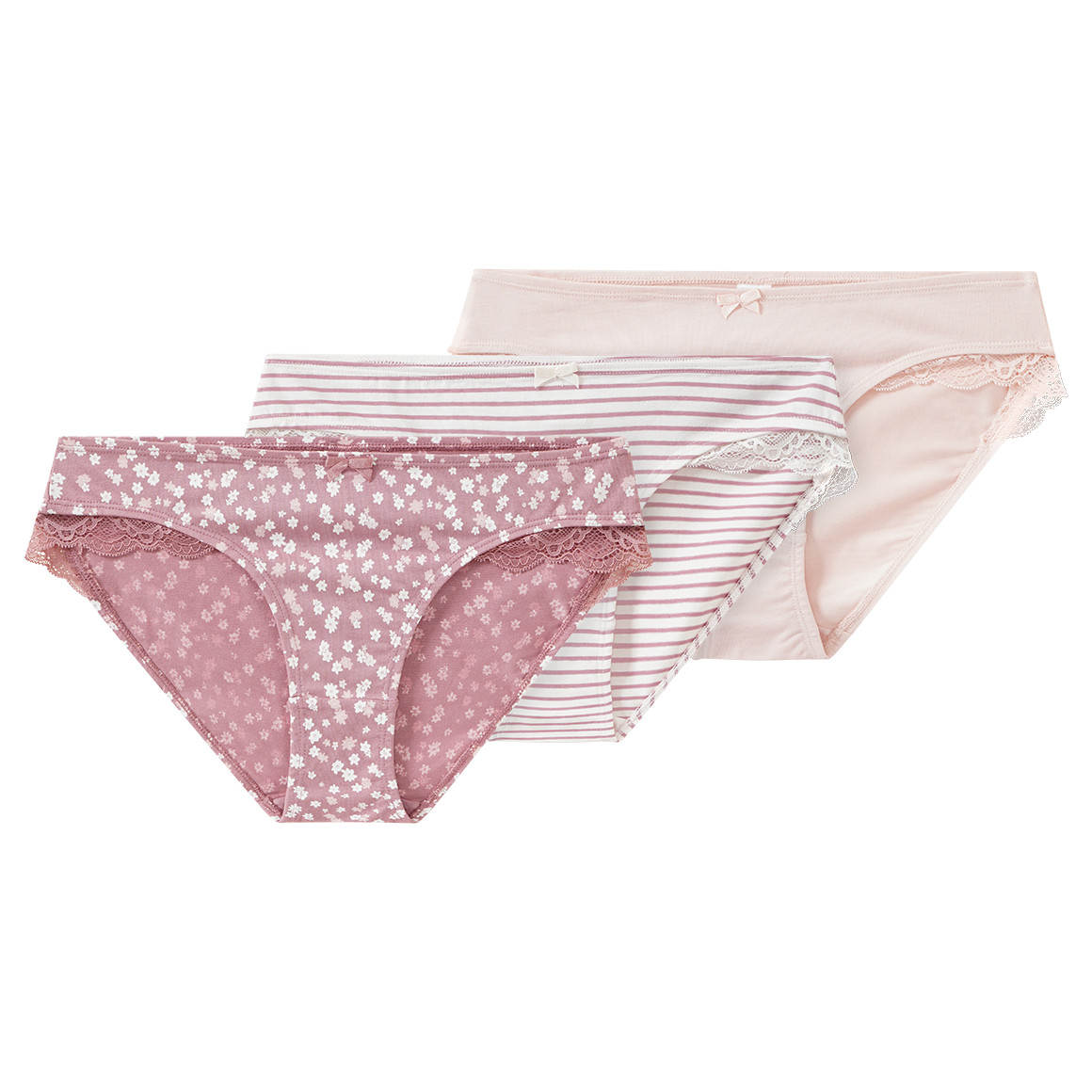 3 Damen Slips im Muster-Mix