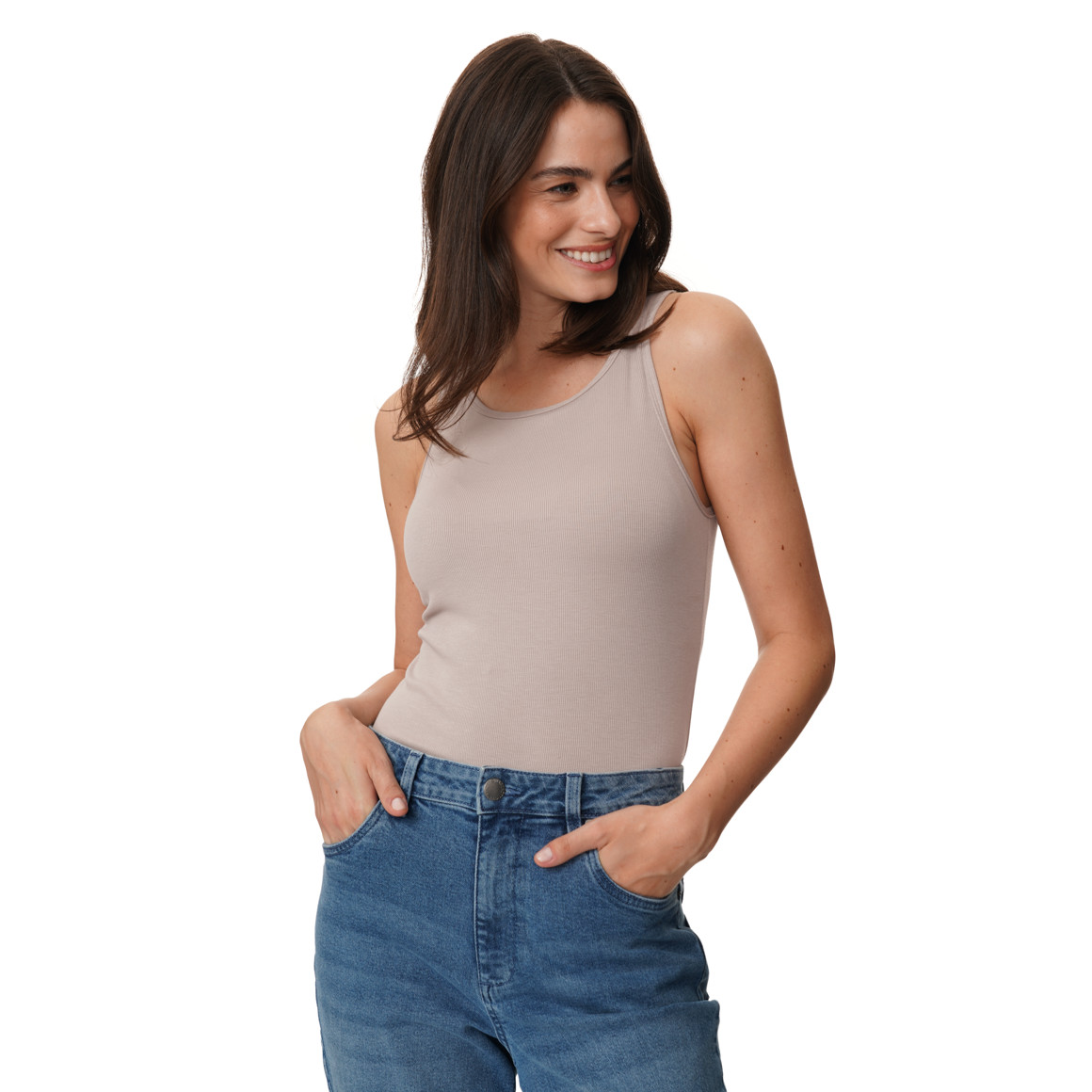 Damen Bustier-Top in Feinripp-Qualität