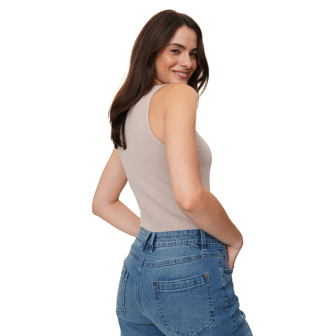 Damen Bustier-Top in Feinripp-Qualität