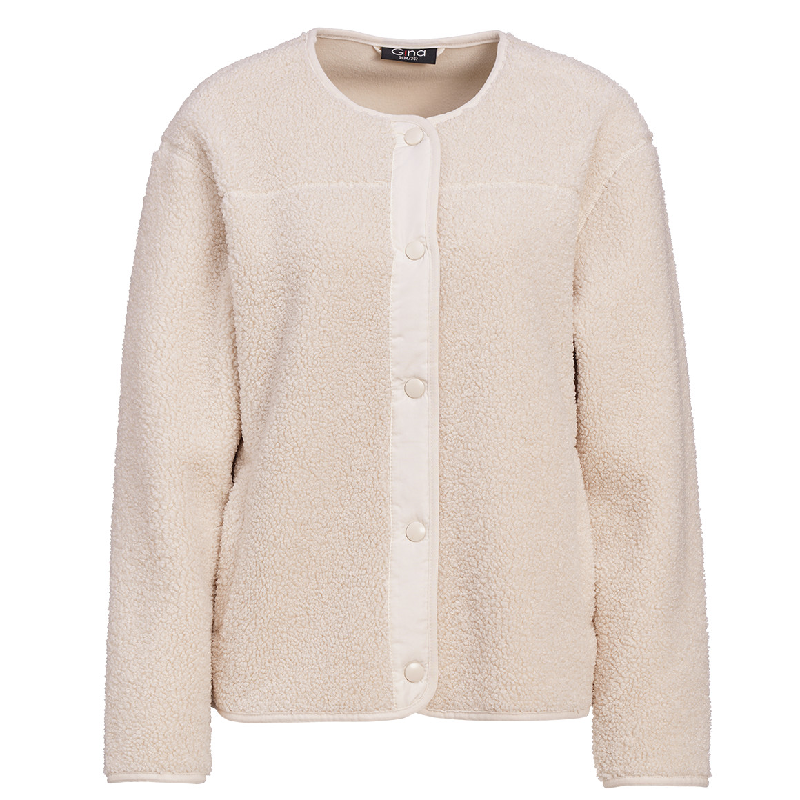 Damen Teddyjacke mit Druckknopfleiste