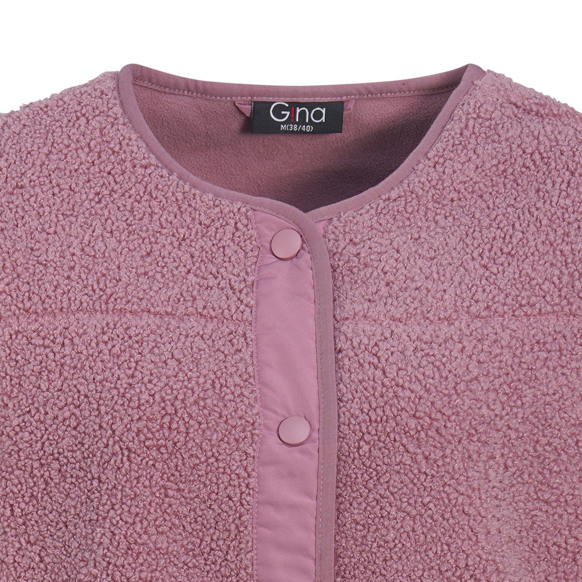 Damen Teddyjacke mit Druckknopfleiste