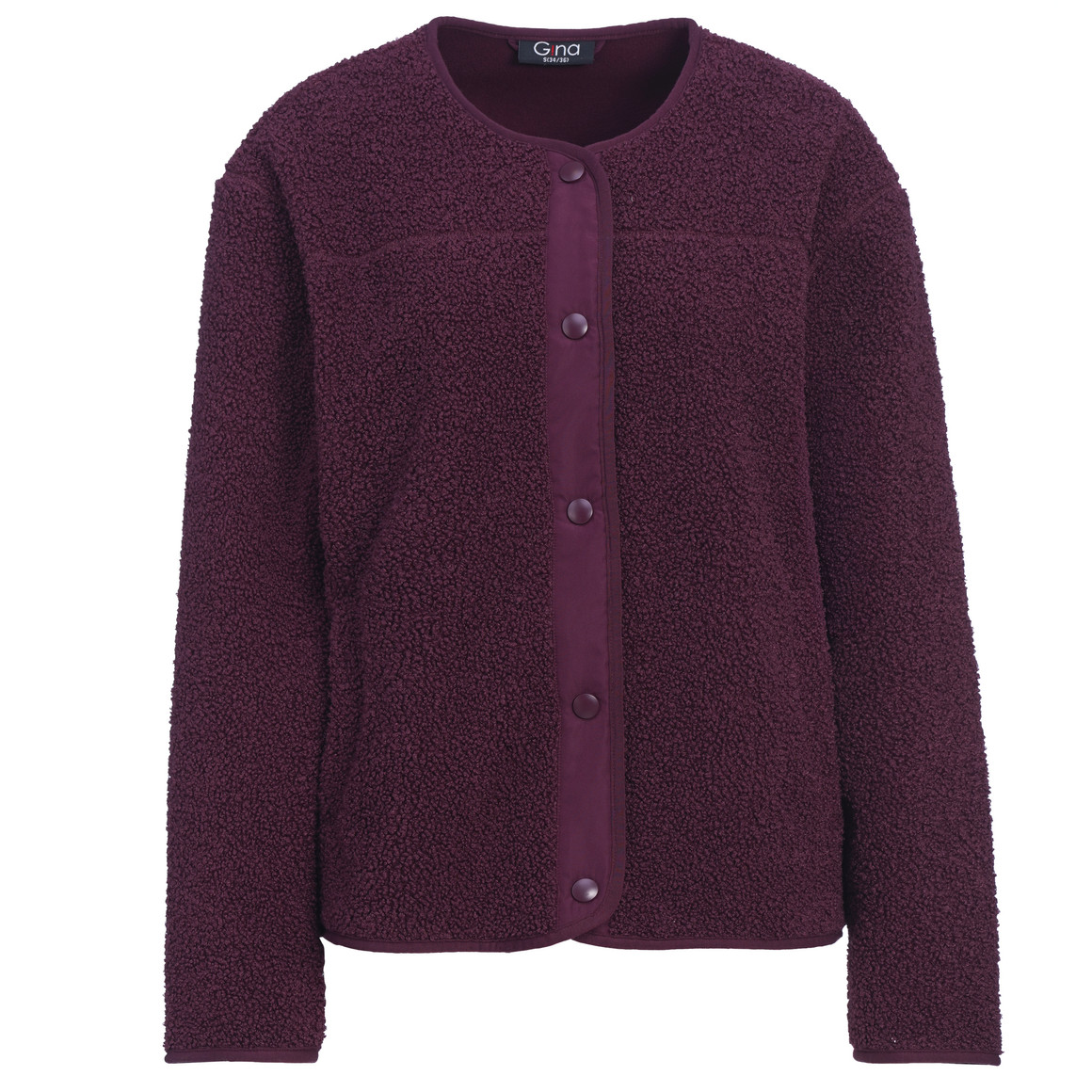 Damen Teddyjacke mit Druckknopfleiste