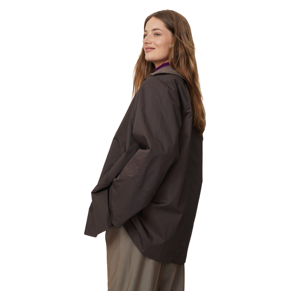 Damesjas met corduroy kraag