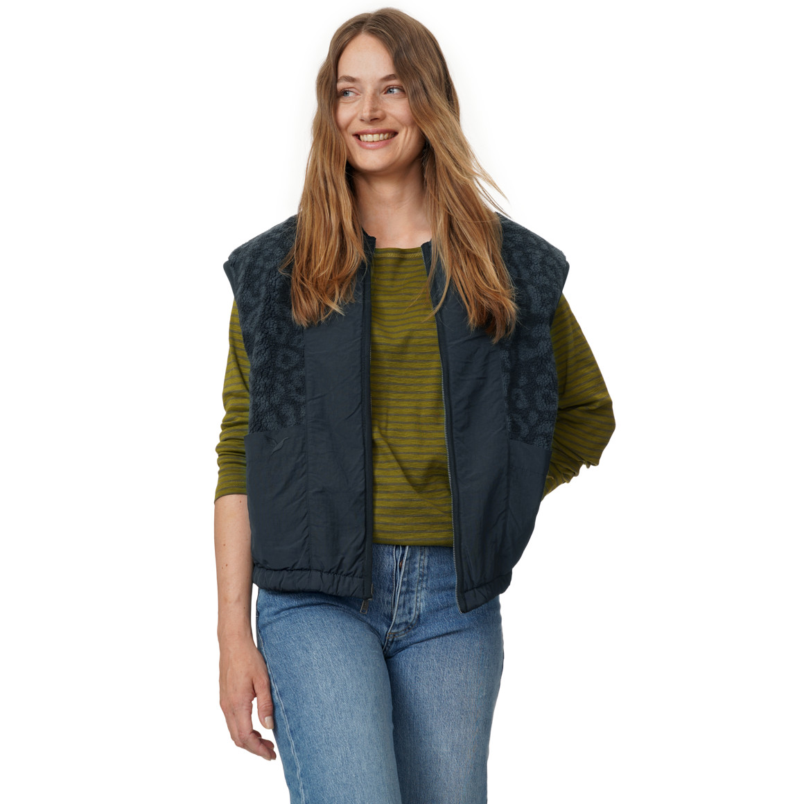 Damesvest met twee kanten en teddypluche