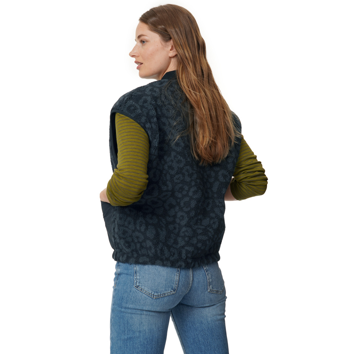 Damesvest met twee kanten en teddypluche