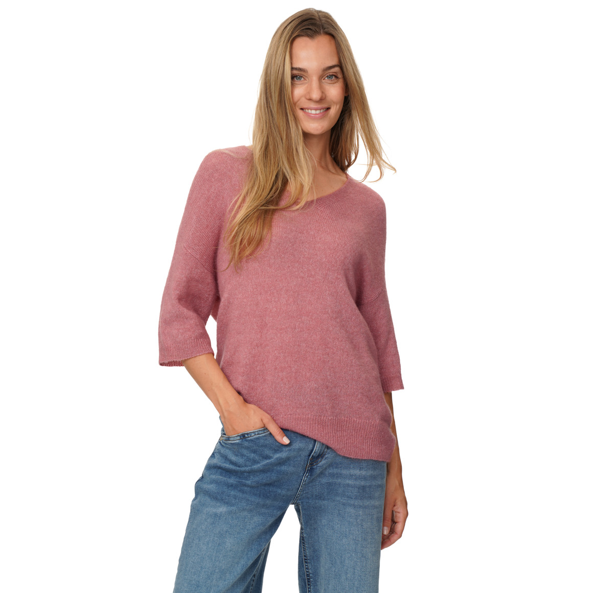 Damen Strickpullover mit kurzen Ärmeln