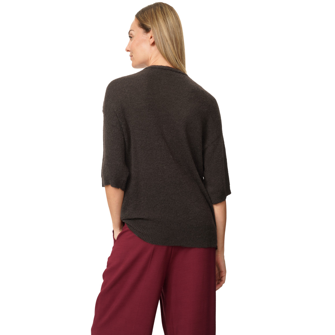 Damen Strickpullover mit kurzen Ärmeln