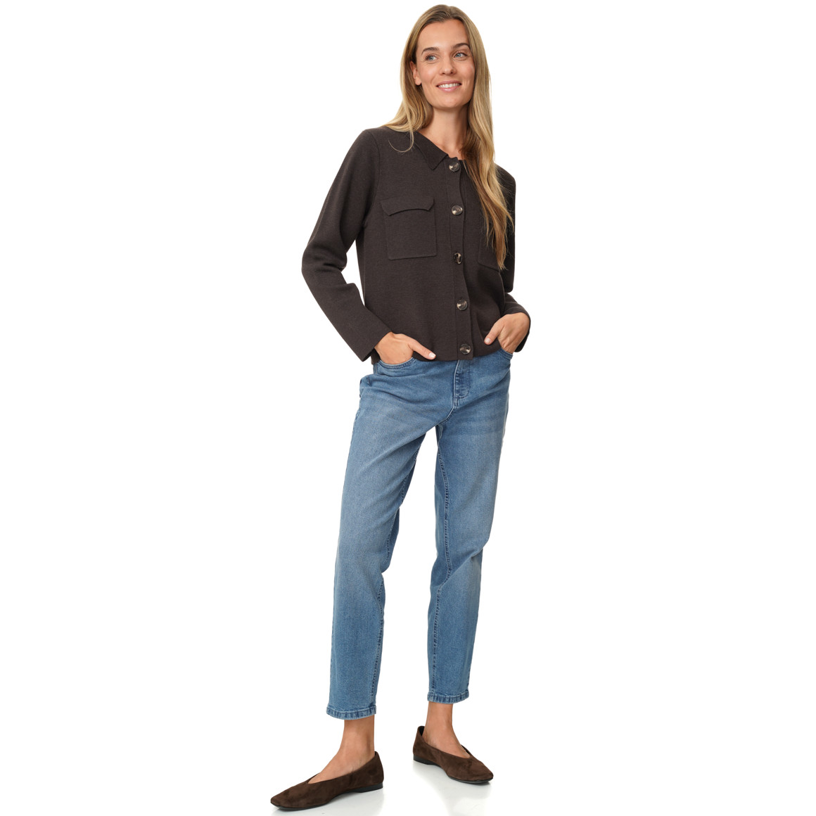 Damen Strickjacke mit Taschen