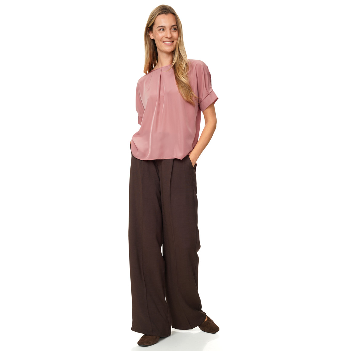 Damen Blusenshirt mit überschnittenen Ärmeln