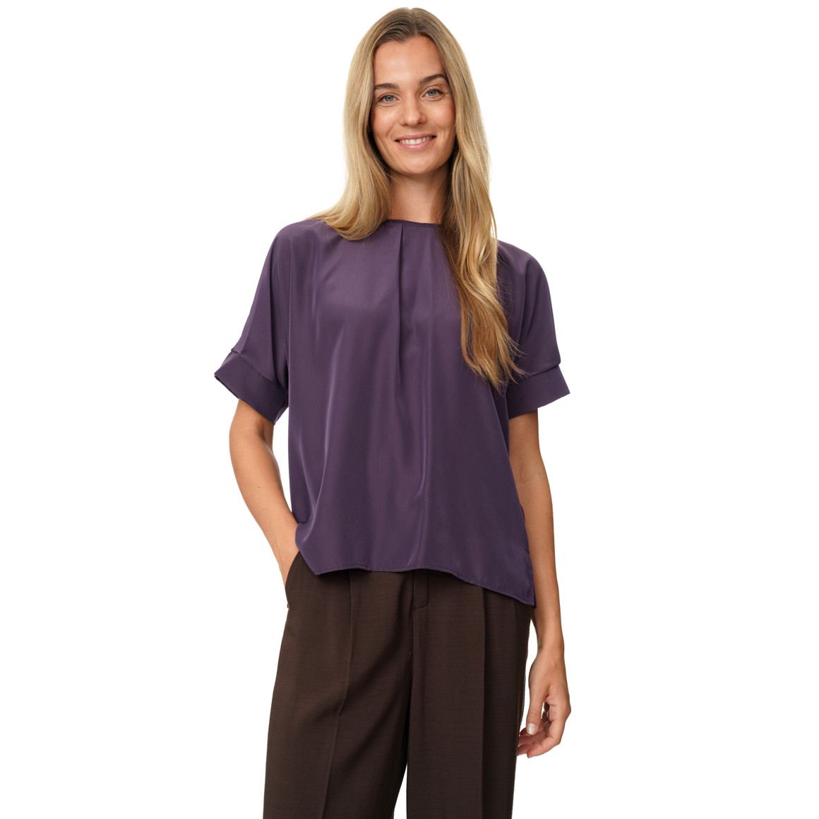 Damen Blusenshirt mit überschnittenen Ärmeln