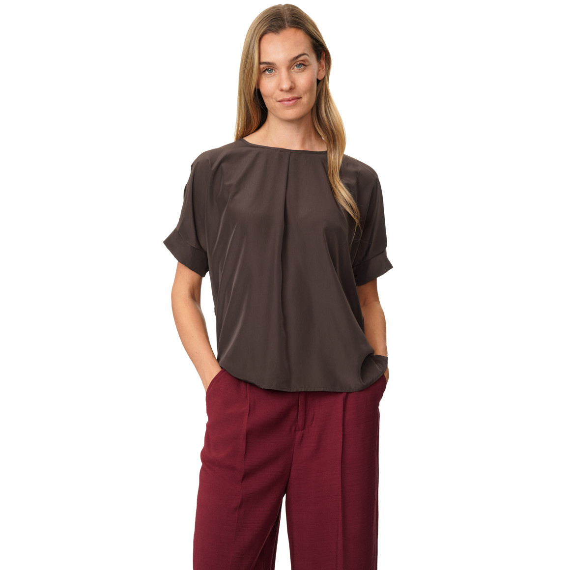 Damen Blusenshirt mit überschnittenen Ärmeln