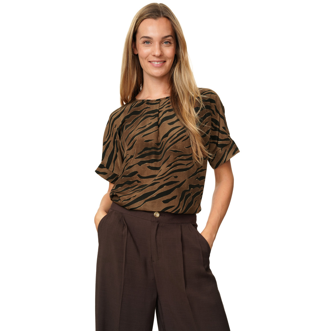 Damen Blusenshirt mit überschnittenen Ärmeln